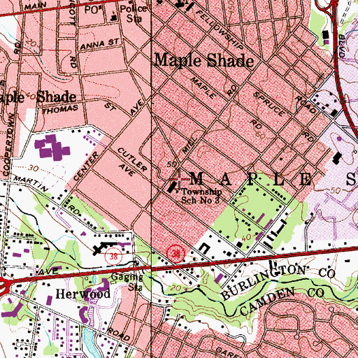 Topographic Map of Maude M Wilkins Elementary School, NJ