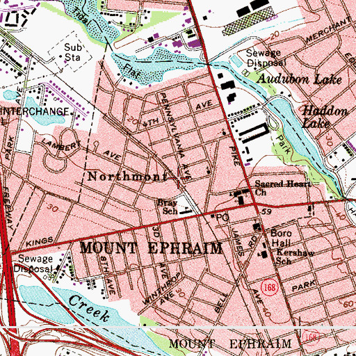 Topographic Map of Mount Ephraim Fire Department Station 2 (historical), NJ