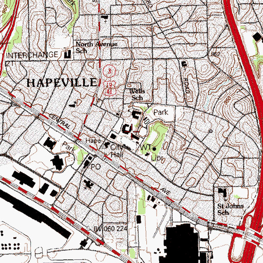 Topographic Map of Hapeville Elementary School, GA