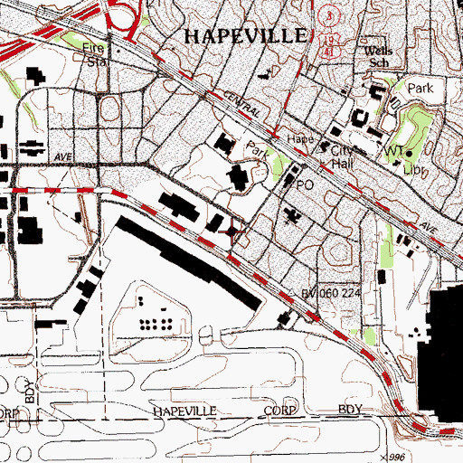 Topographic Map of Hapeville Police Department, GA