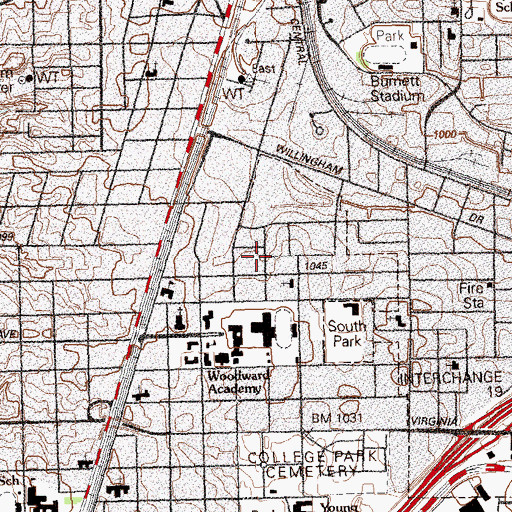 Topographic Map of Hyatt Memorial Methodist Church, GA