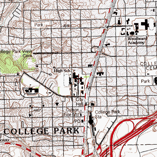 Topographic Map of Frank McClarin High School, GA