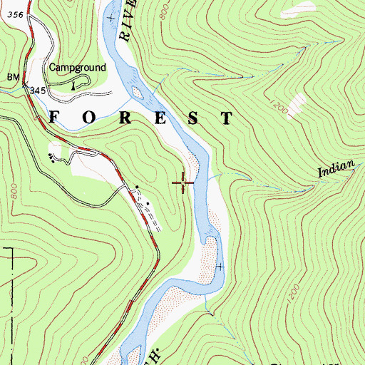 Topographic Map of Indian Creek, CA