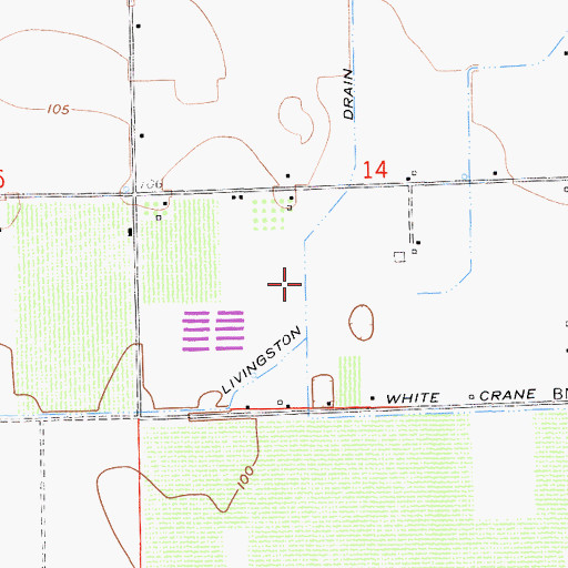 Topographic Map of Livingston Drain, CA