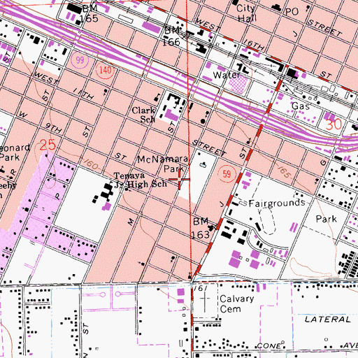 Topographic Map of McNamara Park, CA