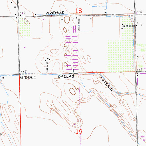 Topographic Map of Middle Dallas Lateral, CA