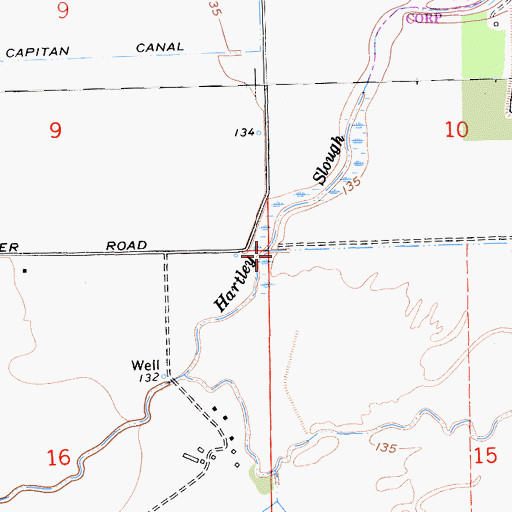 Topographic Map of Miles Creek, CA