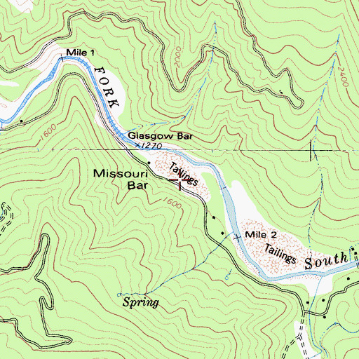 Topographic Map of Missouri Bar, CA