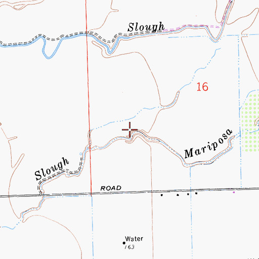 Topographic Map of North Slough Mariposa Creek, CA