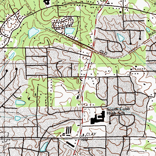 Topographic Map of Cobb County Fire and Emergency Services Station 22, GA