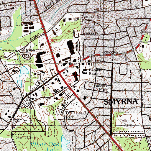 Topographic Map of Concord Square Post Office, GA