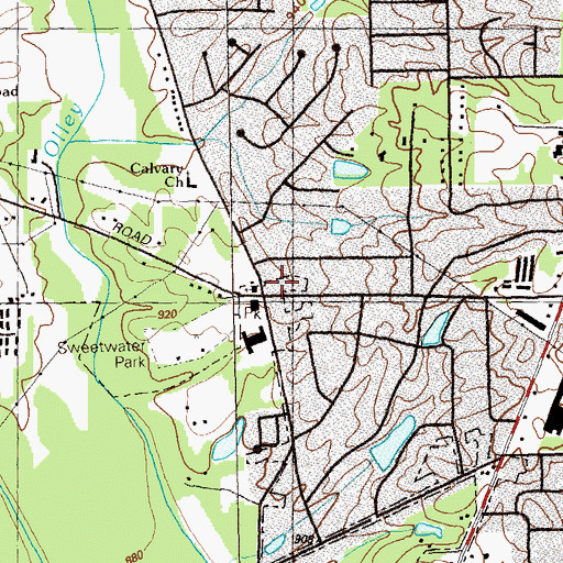 Topographic Map of Cumberland Christian Academy, GA