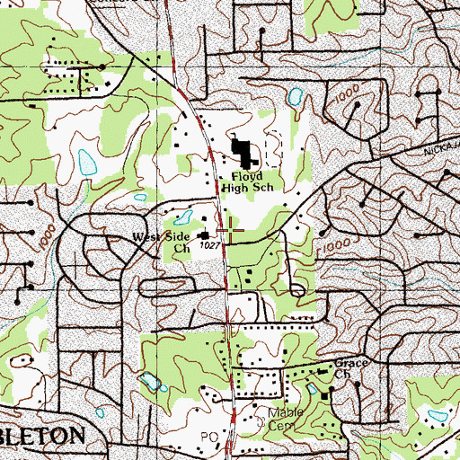 Topographic Map of Mableton Walk Shopping Center, GA