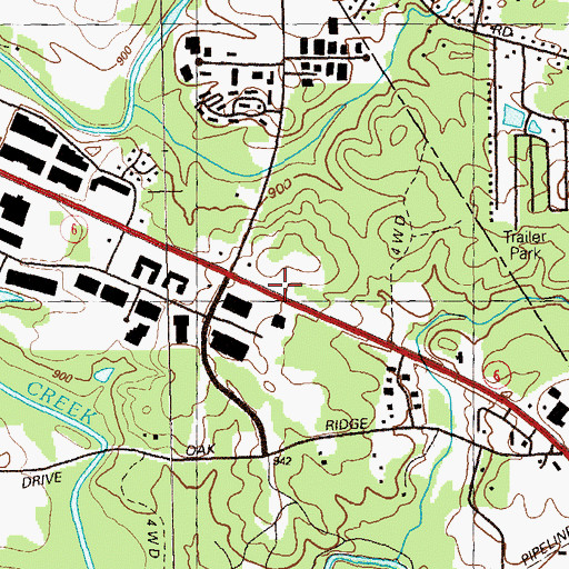 Topographic Map of Village at Westfork Shopping Center, GA