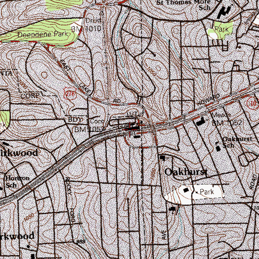 Topographic Map of East Lake Station, GA