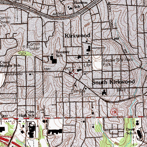 Topographic Map of Eastwood Post Office, GA