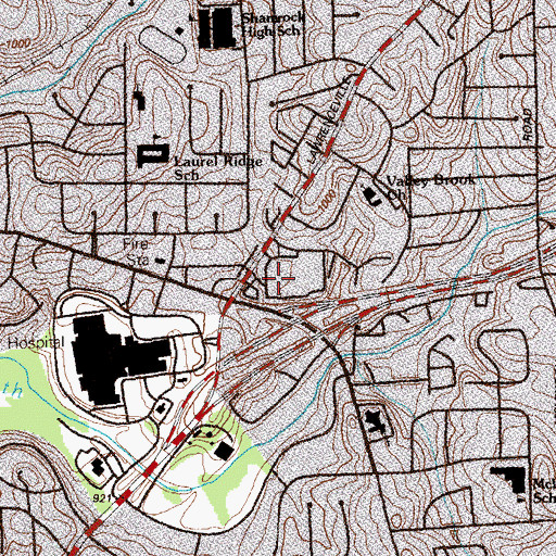 Topographic Map of North DeKalb Square Shopping Center, GA