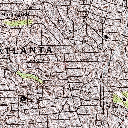Topographic Map of North Highland Post Office, GA