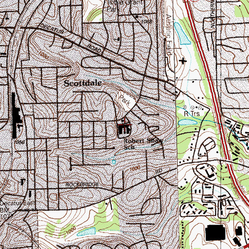 Topographic Map of Robert Shaw Elementary School, GA