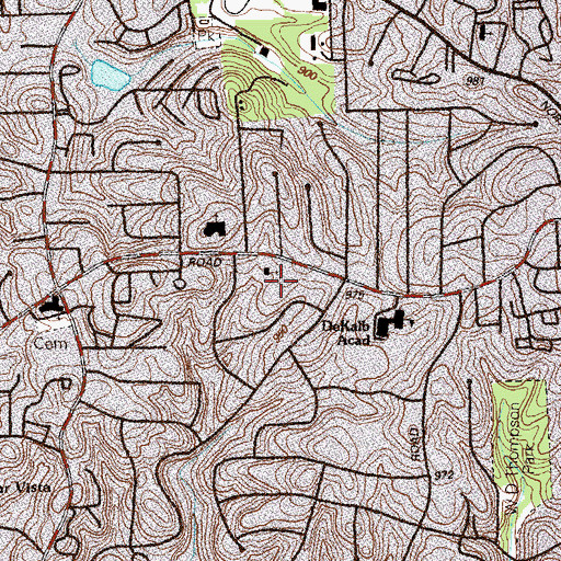 Topographic Map of Temima High School, GA
