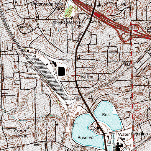 Topographic Map of Atlanta Fire / Rescue Station 23, GA