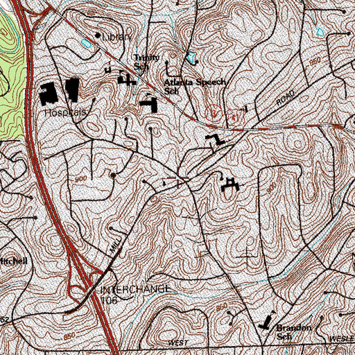 Topographic Map of Atlanta Fire / Rescue Station 26, GA