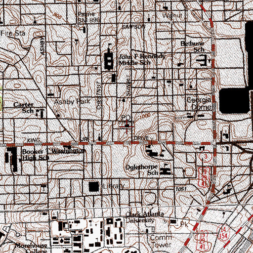 Topographic Map of Morris Brown Post Office, GA