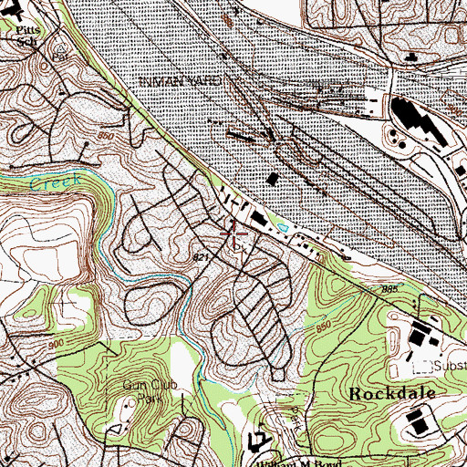 Topographic Map of Perry Holmes Recreation Center, GA