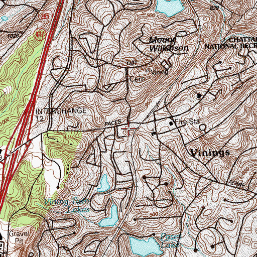 Topographic Map of The Station at Vinings Shopping Center, GA