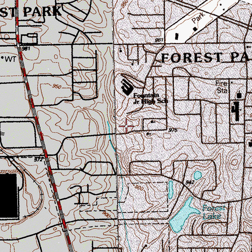 Topographic Map of Forest Park Police Department, GA