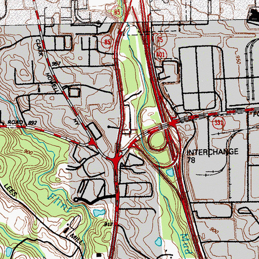 Topographic Map of Georgia State Patrol Troop C Post 47 Forest Park, GA
