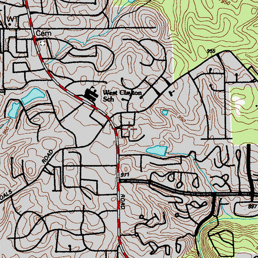 Topographic Map of River Shoals Village Shopping Center, GA