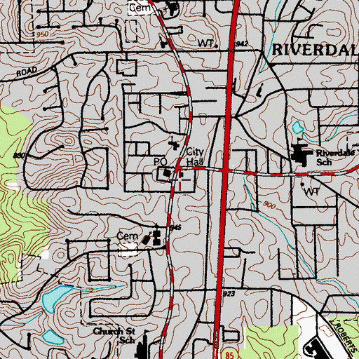 Topographic Map of Riverdale Department of Public Safety, GA