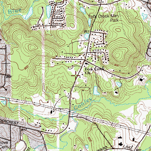 Topographic Map of New Hope Seventh Day Adventist Church, GA
