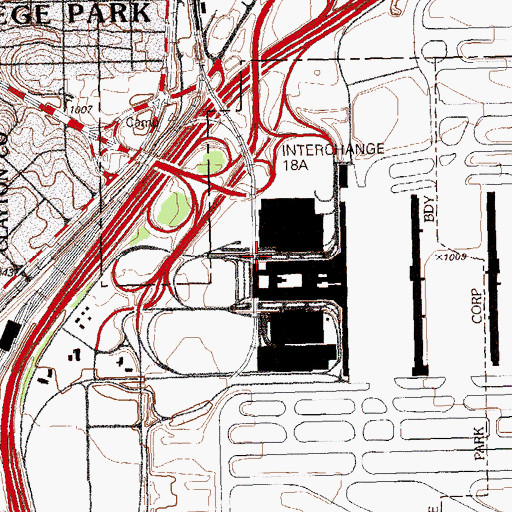 Topographic Map of Airport Station, GA