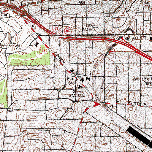Topographic Map of Atlanta Fire Station 17, GA