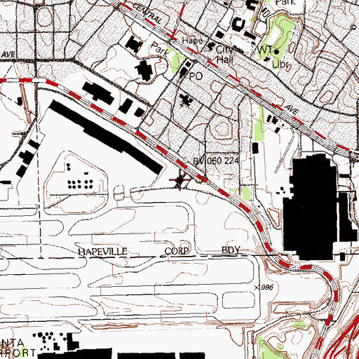 Topographic Map of Atlanta Fire / Rescue Station 24, GA