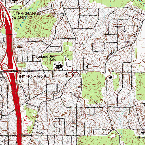 Topographic Map of Atlanta Fire / Rescue Station 30, GA