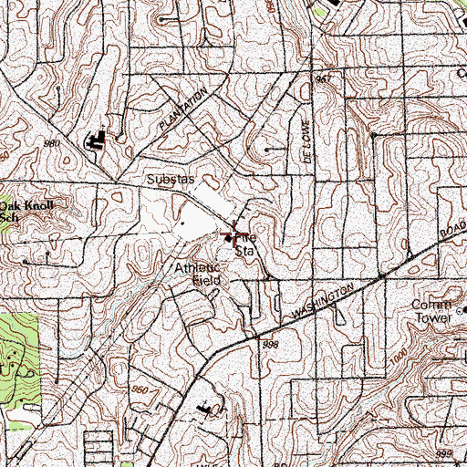 Topographic Map of East Point Fire Department Station 4, GA
