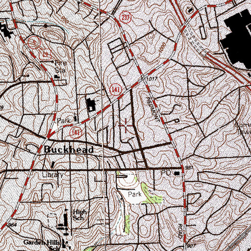 Topographic Map of Atlanta Police Department Zone 2 Precinct, GA