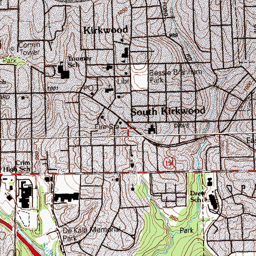 Topographic Map of Atlanta Fire Department Station 18, GA