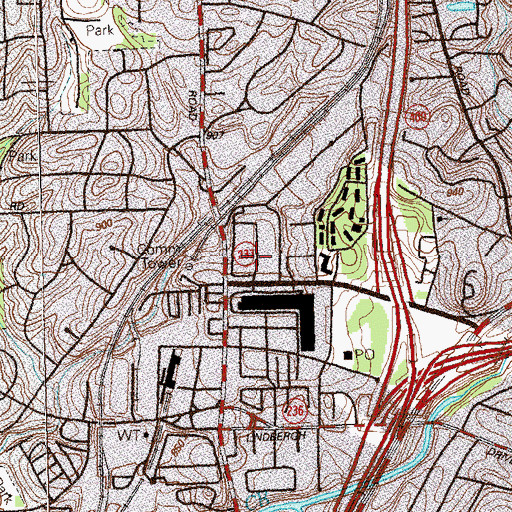 Topographic Map of Buckhead Crossing Shopping Center, GA