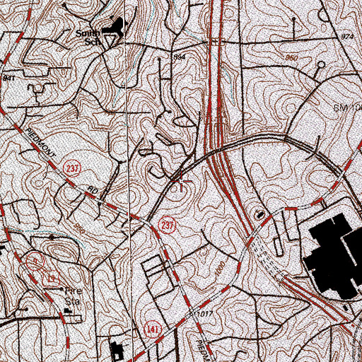 Topographic Map of Buckhead Post Office, GA