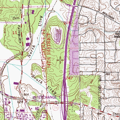 Topographic Map of West Atlanta Industrial Park, GA