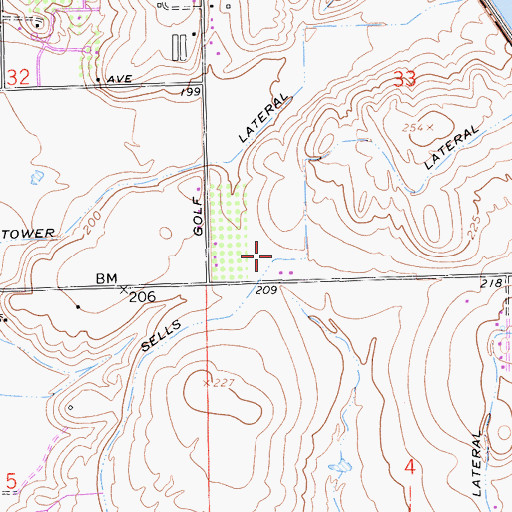 Topographic Map of Sells Lateral, CA