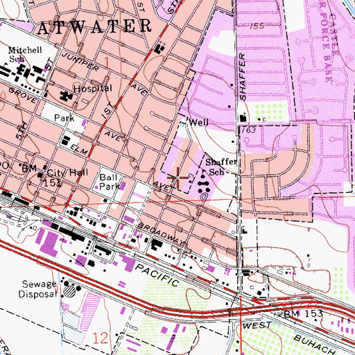 Topographic Map of Shaffer Elementary School, CA
