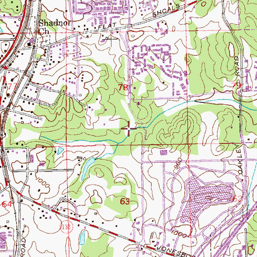 Topographic Map of South Fulton Chamber of Commerce, GA