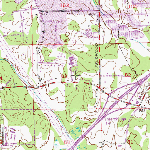 Topographic Map of South Fulton Library, GA