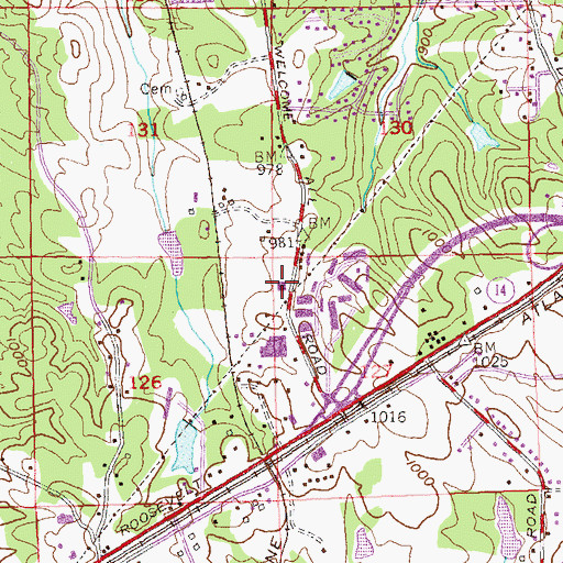 Topographic Map of Fulton County Fire Department Station 1, GA