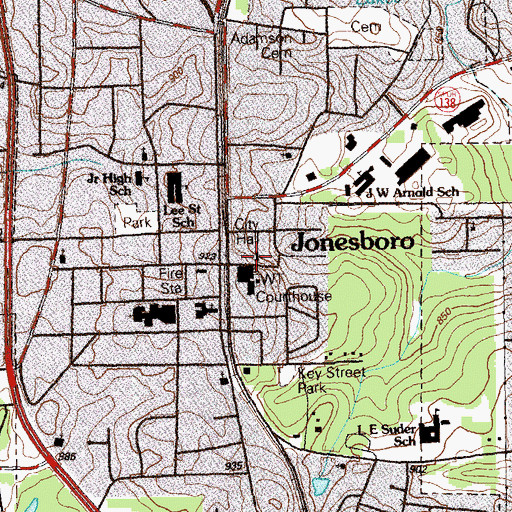 Topographic Map of Clayton County History Center, GA